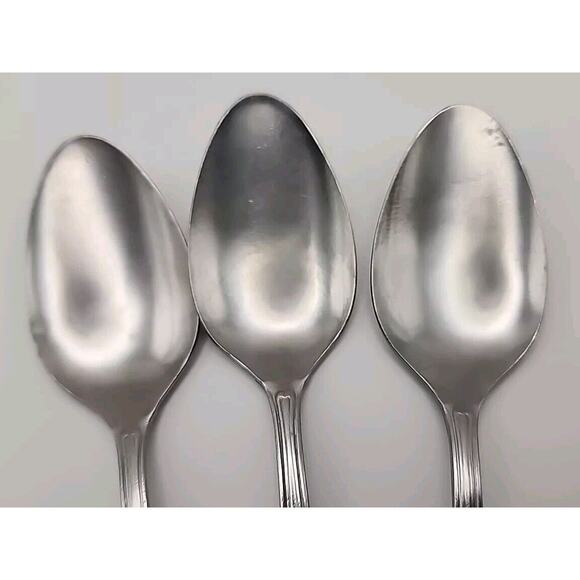 3 Wesley Forge WLF2 Teaspoon Stainless Steel 6 1/4" Floral Design Art Deco MCM - Picture 6 of 8